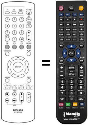 Replacement remote control Toshiba 28 WD 96 G