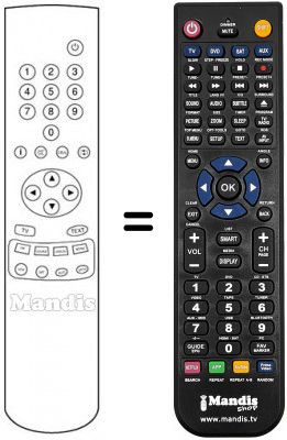 Replacement remote control QUELLE FT 7141 UNIVERSUM