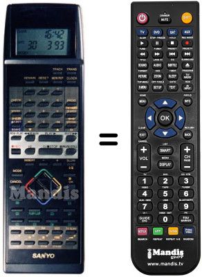 Replacement remote control Sanyo VHR-D5670 I