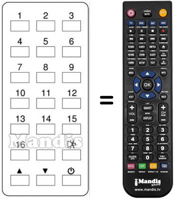 Replacement remote control Daewoo DCS 2011 R