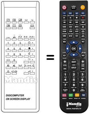 Replacement remote control DIGICOMPUTER ON SCREEN DISPLAY