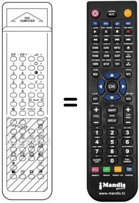 Replacement remote control DIGICOMPUTER ON SCREEN DISPLAY