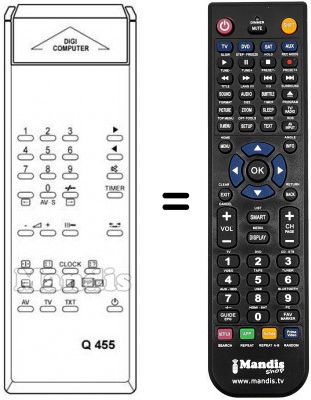 Replacement remote control DIGICOMPUTER Q 455