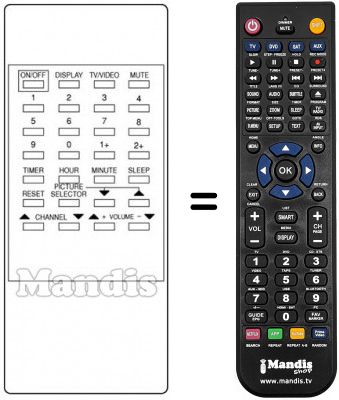 Replacement remote control Daewoo DMQ 10 B Replacement remote control Daewoo DMQ 10 B