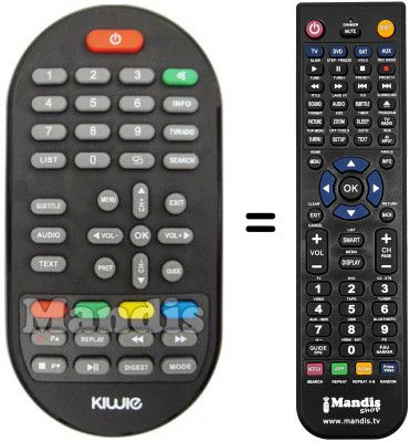 Replacement remote control KIWIE HDT-RECORDER