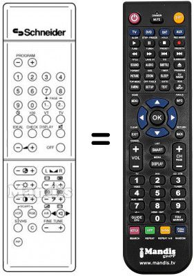 Replacement remote control DTV 2