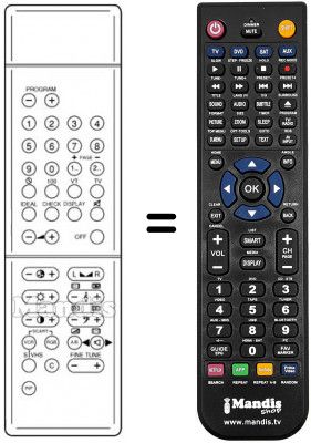 Replacement remote control DTV 2 DIGITAL