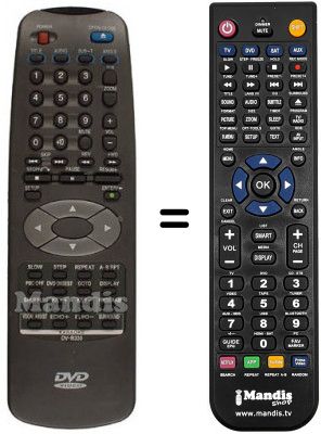 Replacement remote control DV-R330