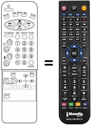 Replacement remote control Daewoo DVT 2085 Replacement remote control Daewoo DVT 2085