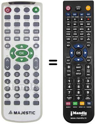 Replacement remote control MAJESTIC DVX 314 D