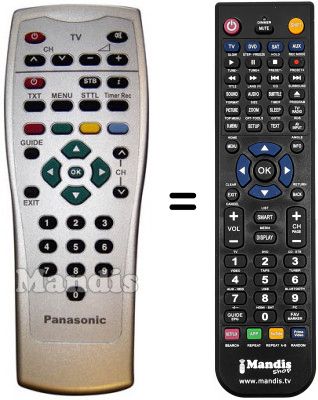 Replacement remote control Panasonic TU-CT41