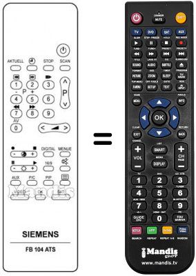 Replacement remote control Siemens FS 245 V6