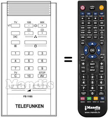 Replacement remote control Telefunken PALCOLOR MP 170