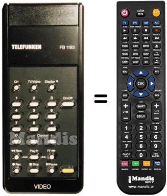 Replacement remote control Telefunken VR 2931 E
