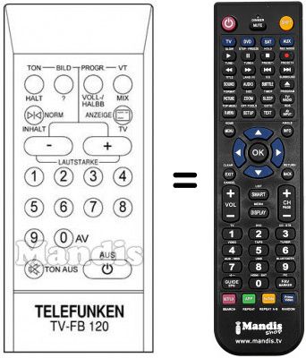 Replacement remote control FB 120