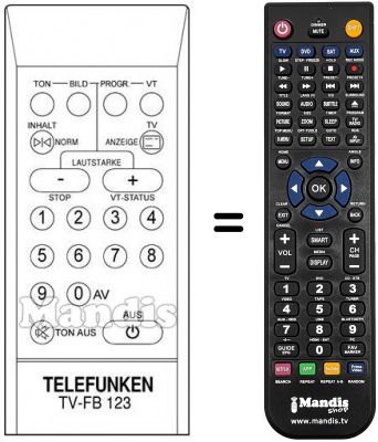 Replacement remote control FB 123