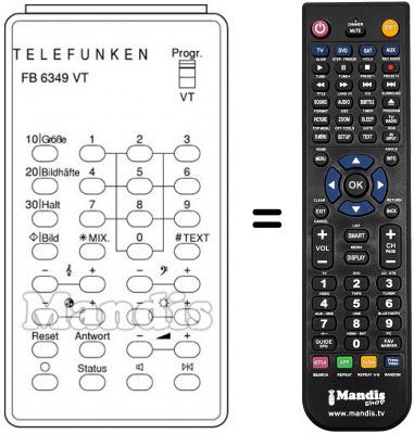 Replacement remote control FB 6349 VT