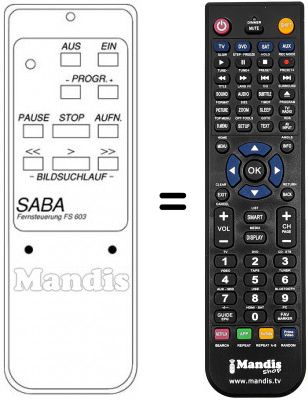 Replacement remote control FS 603