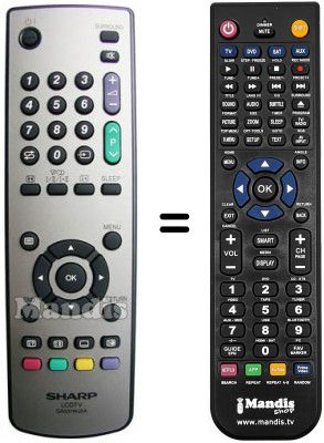Replacement remote control Sharp LC 26 SA1E