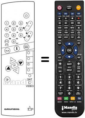 Replacement remote control Grundig T 55-845 FR