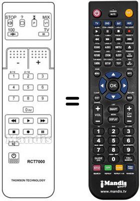 Replacement remote control Thomson HRC 7200 LA Replacement remote control Thomson HRC 7200 LA