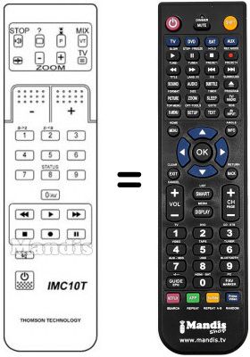 Replacement remote control Thomson 72 DO 98 Replacement remote control Thomson 72 DO 98
