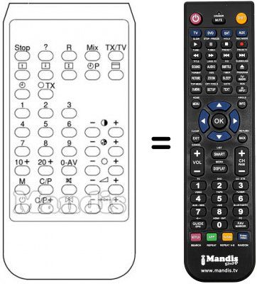 Replacement remote control Kendo 30 PROG
