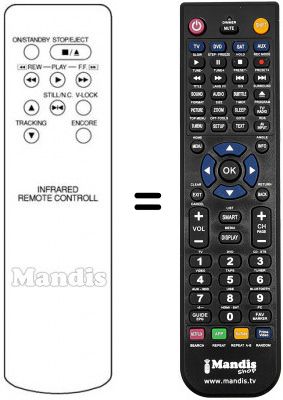 Replacement remote control INFRARED REMOTE CONTROL
