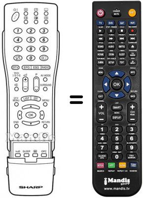 Replacement remote control Sharp LC 37 P70E