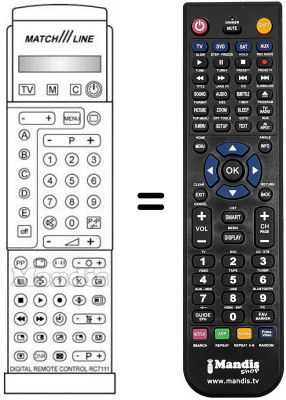 Replacement remote control PYE 32 PW 977 A