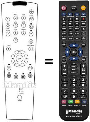 Replacement remote control Grundig PLANAVISION 42 PW 110-8610 TOP