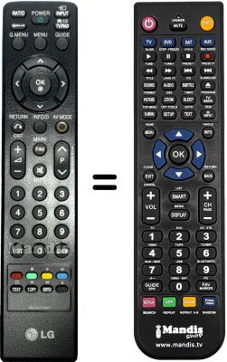 Replacement remote control LG 42 PG 2000
