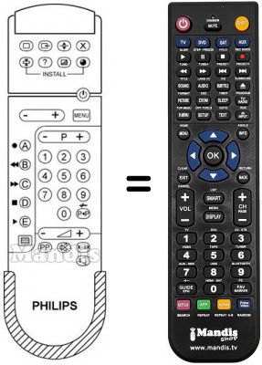 Replacement remote control PYE 25 PT 481 B Replacement remote control PYE 25 PT 481 B