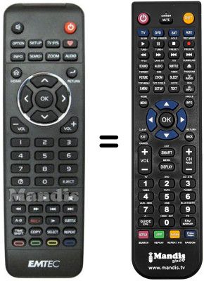 Replacement remote control Emtec MOVIE CUBE V800H