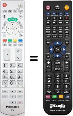 Replacement remote control Panasonic TX-L55DT60E