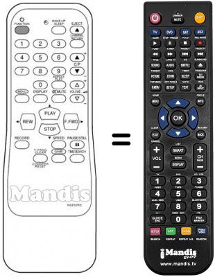 Replacement remote control Funai 14 TVR 1100