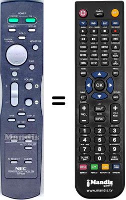Replacement remote control Nec 42 VP 4 Replacement remote control Nec 42 VP 4