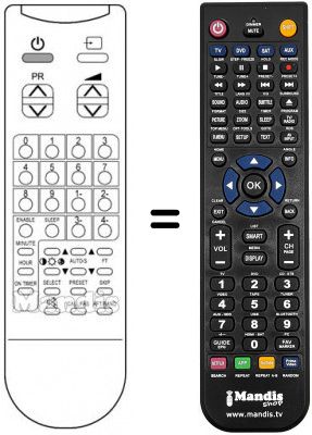 Replacement remote control Daewoo 2075ST Replacement remote control Daewoo 2075ST
