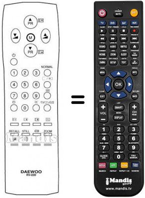 Replacement remote control Daewoo DTW 28W2S-100D Replacement remote control Daewoo DTW 28W2S-100D