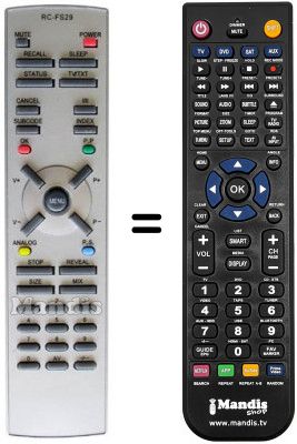 Replacement remote control NordMende NMF 2950 SE