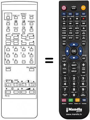 Replacement remote control Orion COLOR 5588 VT
