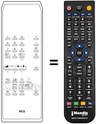 Replacement remote control RC 5