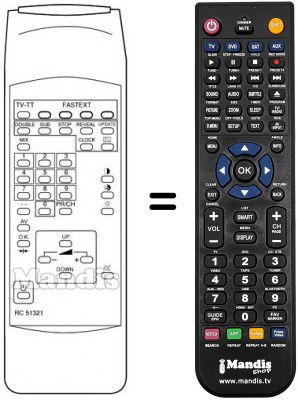 Replacement remote control RC 51321