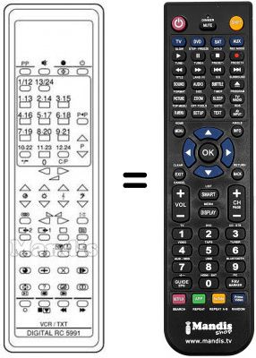 Replacement remote control RC 5991