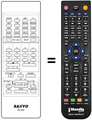 Replacement remote control RC 650