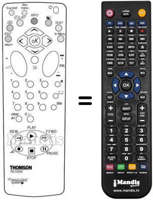 Replacement remote control Thomson DIGITAL 14' Replacement remote control Thomson DIGITAL 14'