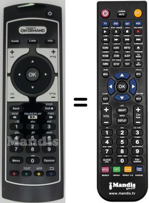 Replacement remote control Irradio DVT 1000