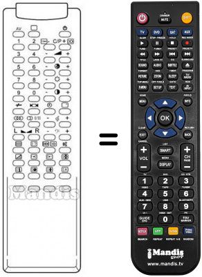 Replacement remote control RM 113 (51 KEY)