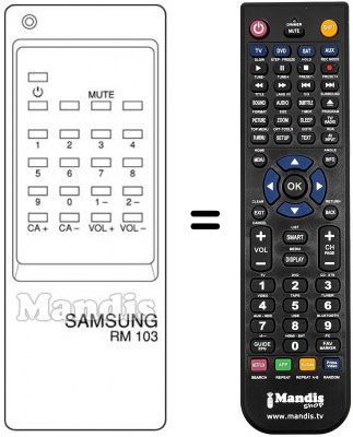 Replacement remote control RM 103