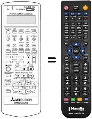 Replacement remote control RM 52-36208 Replacement remote control RM 52-36208